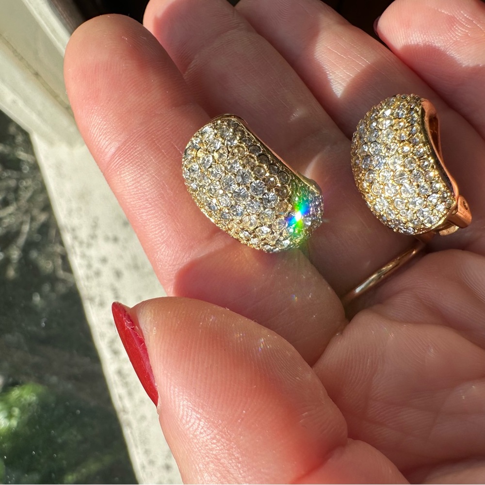 Dior Gold and Silver Crystal Earrings